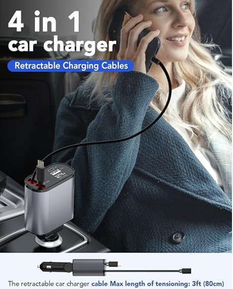 DualRapid™ Retractable Car Charger