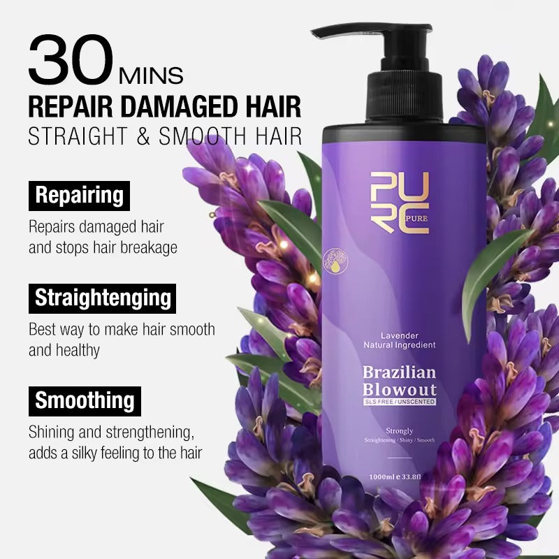 Lavender Keratin Hair Treatment Relaxer and Tamer