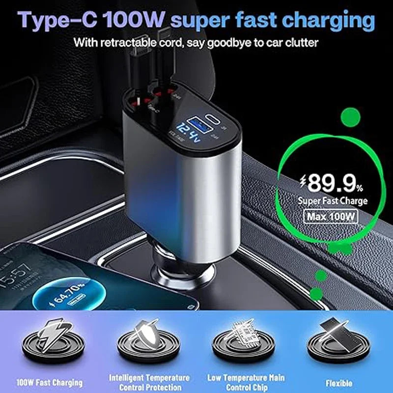 DualRapid™ Retractable Car Charger