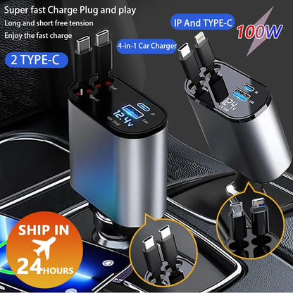 DualRapid™ Retractable Car Charger