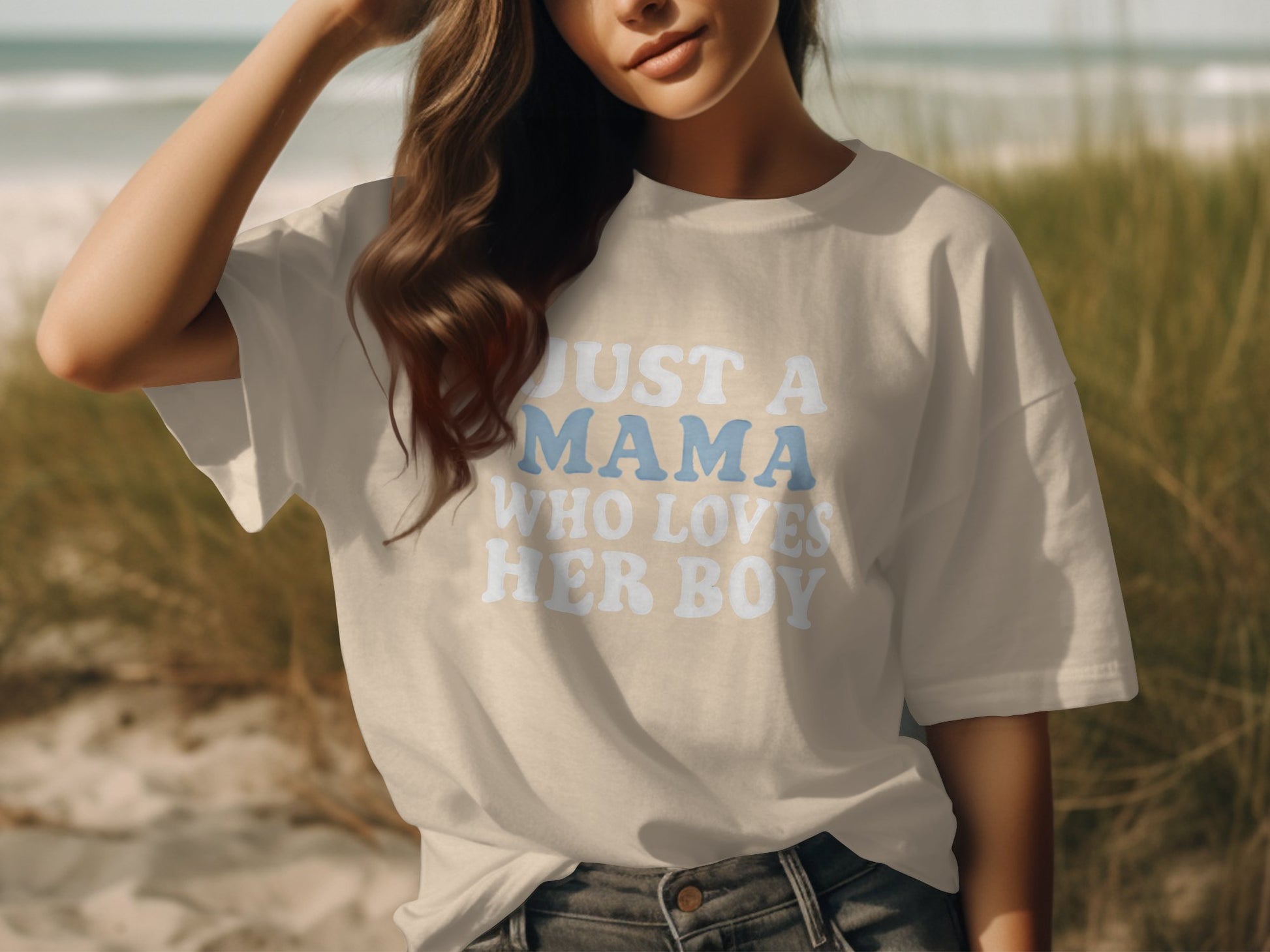 Just a Mama Who Loves Her Boy T Shirt product type