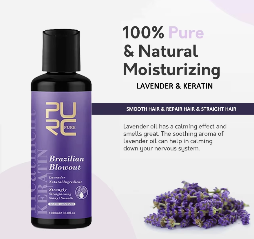 Lavender Keratin Hair Treatment Relaxer and Tamer